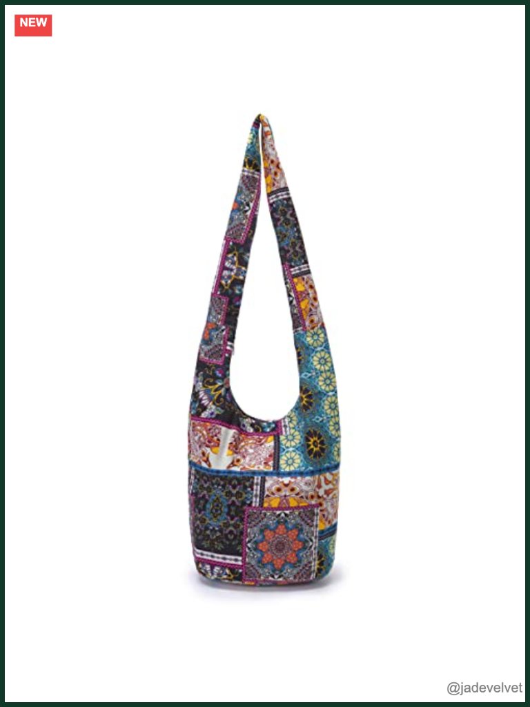 Canvas Hippie Crossbody Bag With Multiple Pockets, Bohemian Hobo Bag For Work